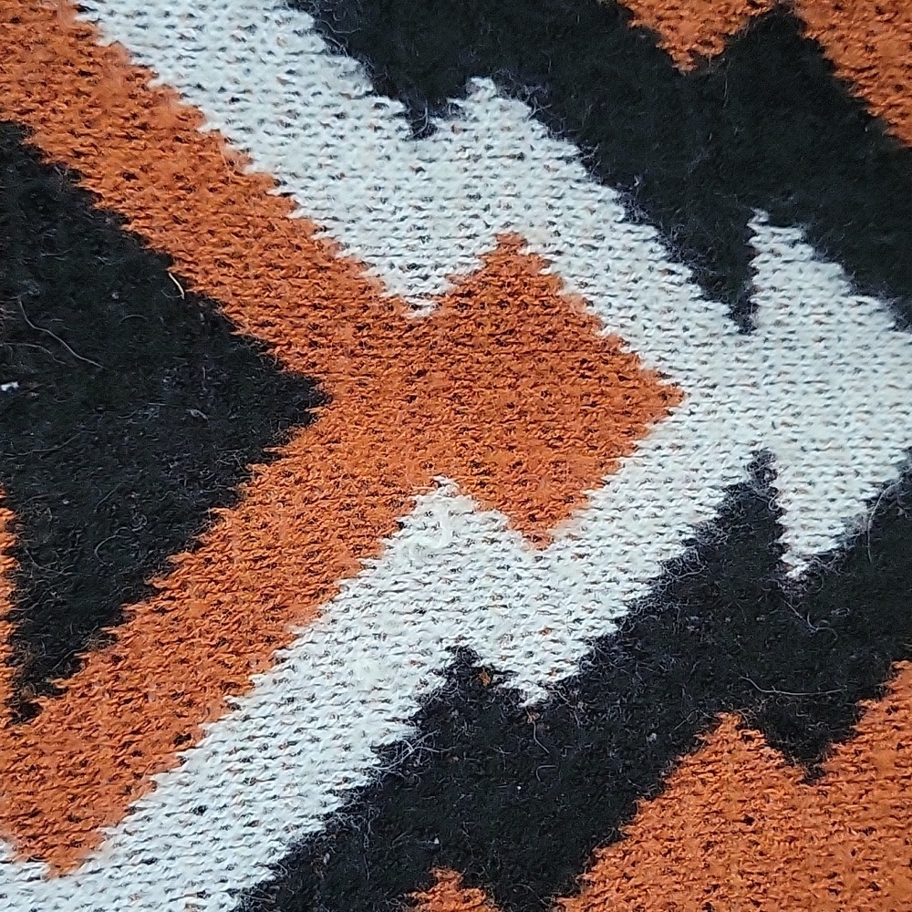 Geometric Patterned Orange Sweater - Oversized. S… - image 2